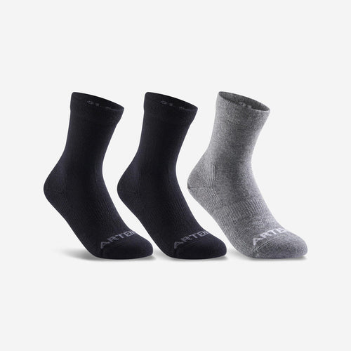 





CHAUSSETTES DE SPORT ENFANT HAUTES  ARTENGO RS 160 NOIR GRIS LOT DE 3