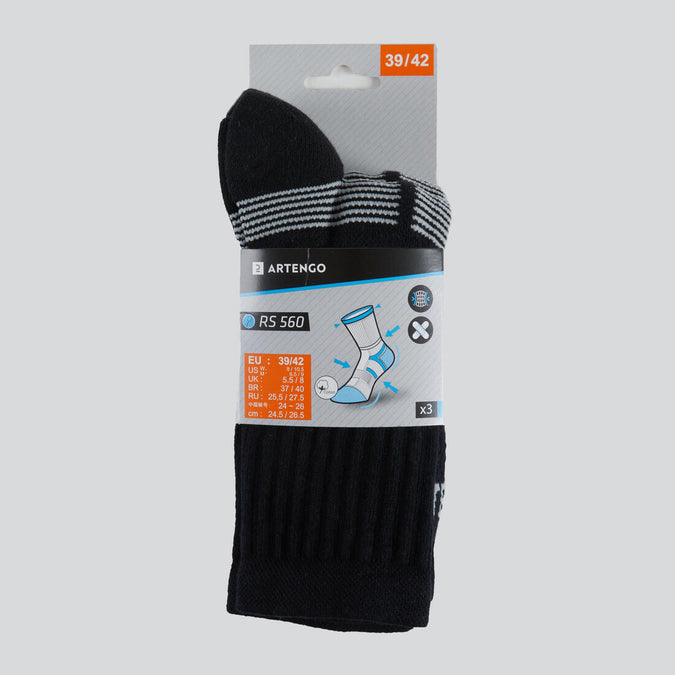 





CHAUSSETTES DE SPORT HAUTES ARTENGO RS 560 NOIR GRIS LOT DE 3, photo 6 of 6