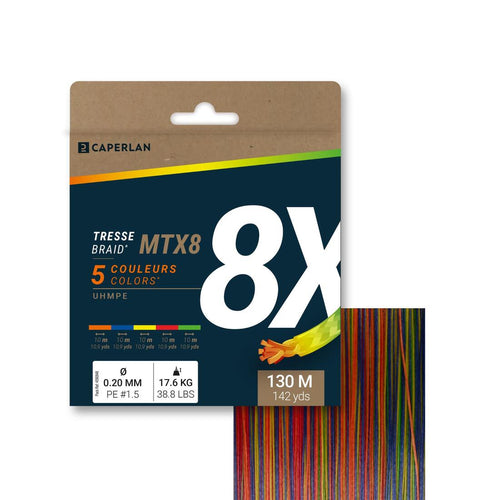 





Tresse 8 brins MTX8 MULTICOLORE 130M pêche en mer