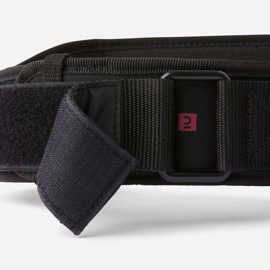 Ceinture lombaire de musculation, double système de fermeture en nylon - noire