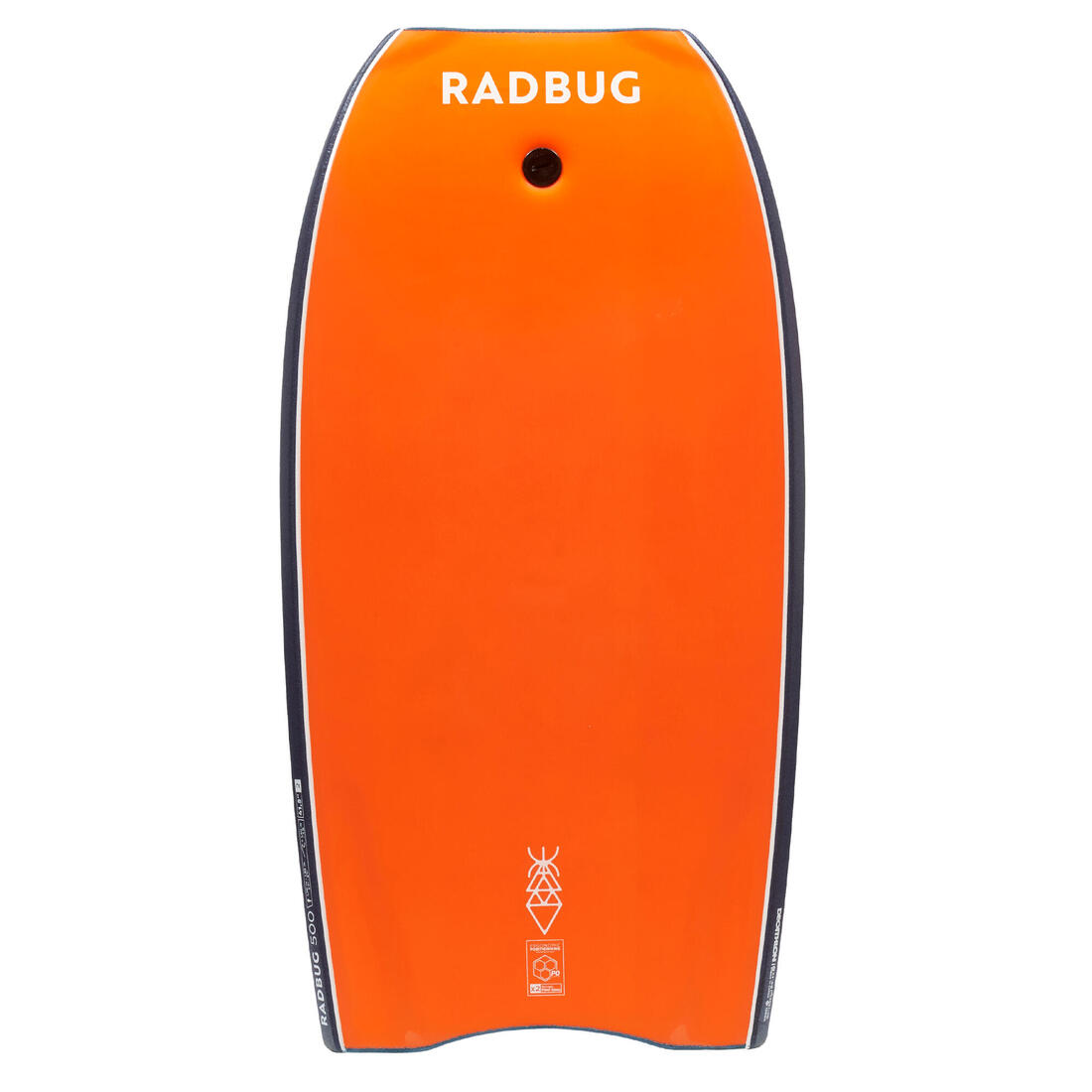 Bodyboard 500 bleu / orange avec leash