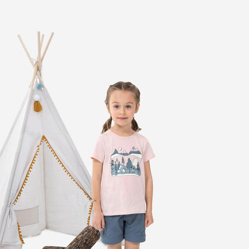 





T-shirt de randonnée - MH100 KID rose pâle phosphorescent - enfant 2-6 ANS