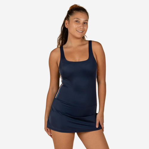 





Maillot de Bain de Natation Femme 1 Pièce Jupe Heva Navy Bandes