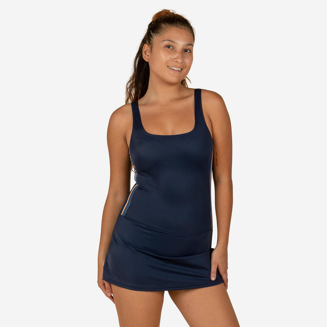 





Maillot de Bain de Natation Femme 1 Pièce Jupe Heva Navy Bandes, photo 1 of 7