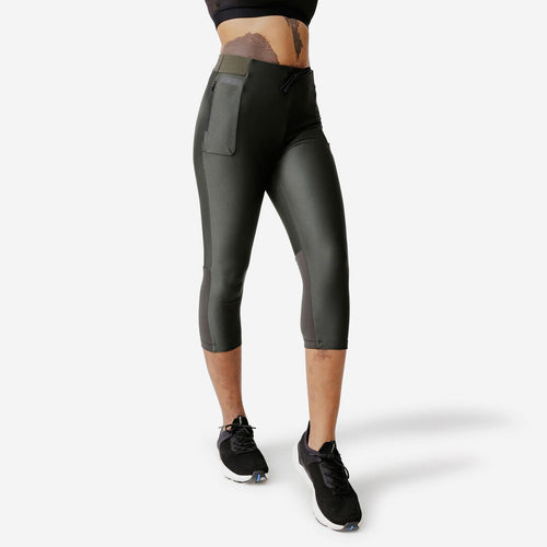 





Legging court running respirant Femme - KIPRUN Run 500 Dry kaki foncé