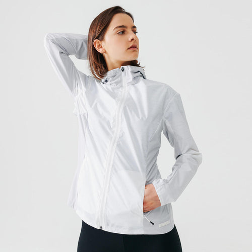 





Veste déperlante de running Femme - KIPRUN Run 100 Rain Blanche