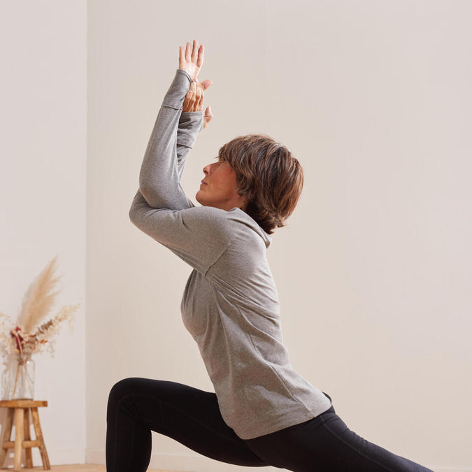 





T-shirt manches longues yoga doux en coton, gris, photo 4 of 8