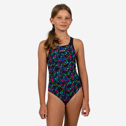 





Maillot de bain de natation une pièce fille Kamyleon Star noir jaune