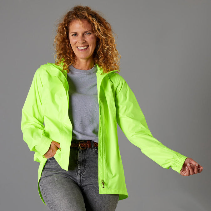 





VESTE PLUIE VELO VILLE FEMME 120 JAUNE FLUO CERTIFIÉE EPI VISIBILITÉ JOUR, photo 1 of 39