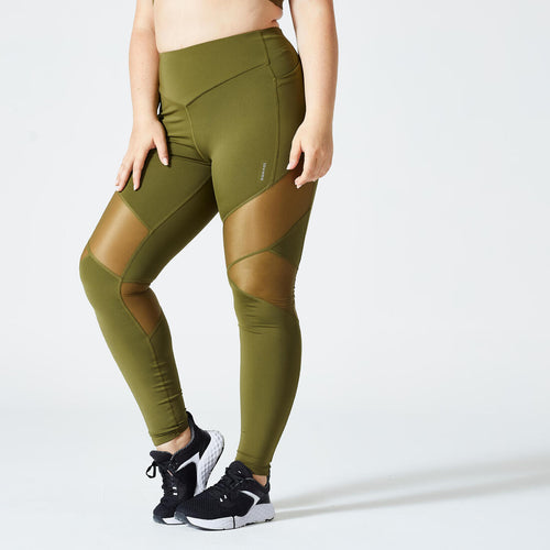 





Legging fitness cardio bimatière taille haute femme, vert