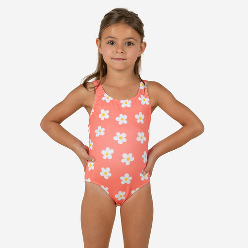 





Maillot de bain 1 pièce bébé fille texture gaufré Corail imprimé Fleurs