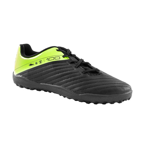 





CHAUSSURES DE FOOTBALL ENFANT A LACETS 100 TURF TF NOIR ET JAUNE