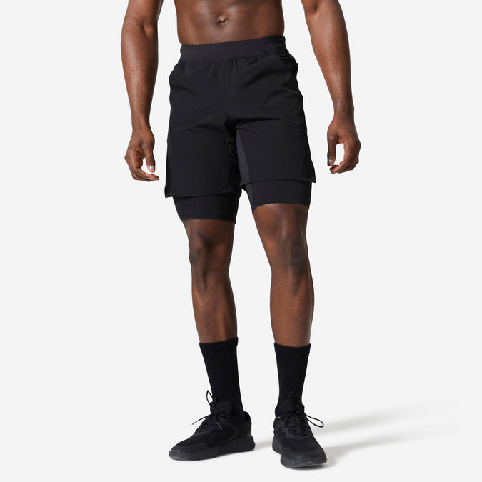 





Short de fitness 2 en 1 collection respirant poche zippée homme, photo 1 of 5