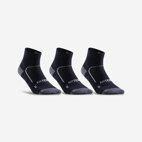 





CHAUSSETTES DE SPORT MI-HAUTES ARTENGO RS 900 NOIR  BLANC LOT DE 3