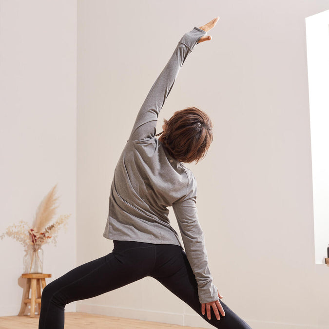 





T-shirt manches longues yoga doux en coton, gris, photo 5 of 8
