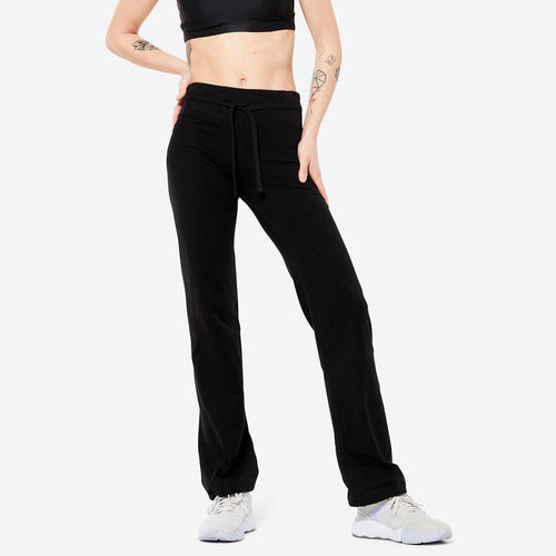 





Legging fitness long coton extensible bas resserable femme - Fit+ noir