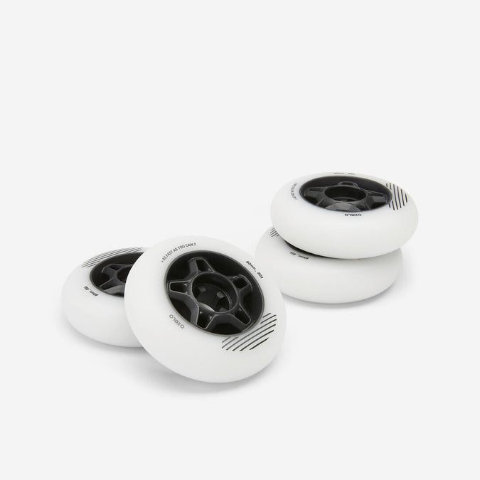 





4 roues de roller en ligne fitness adulte FIT 80mm 80A blanches, photo 1 of 6